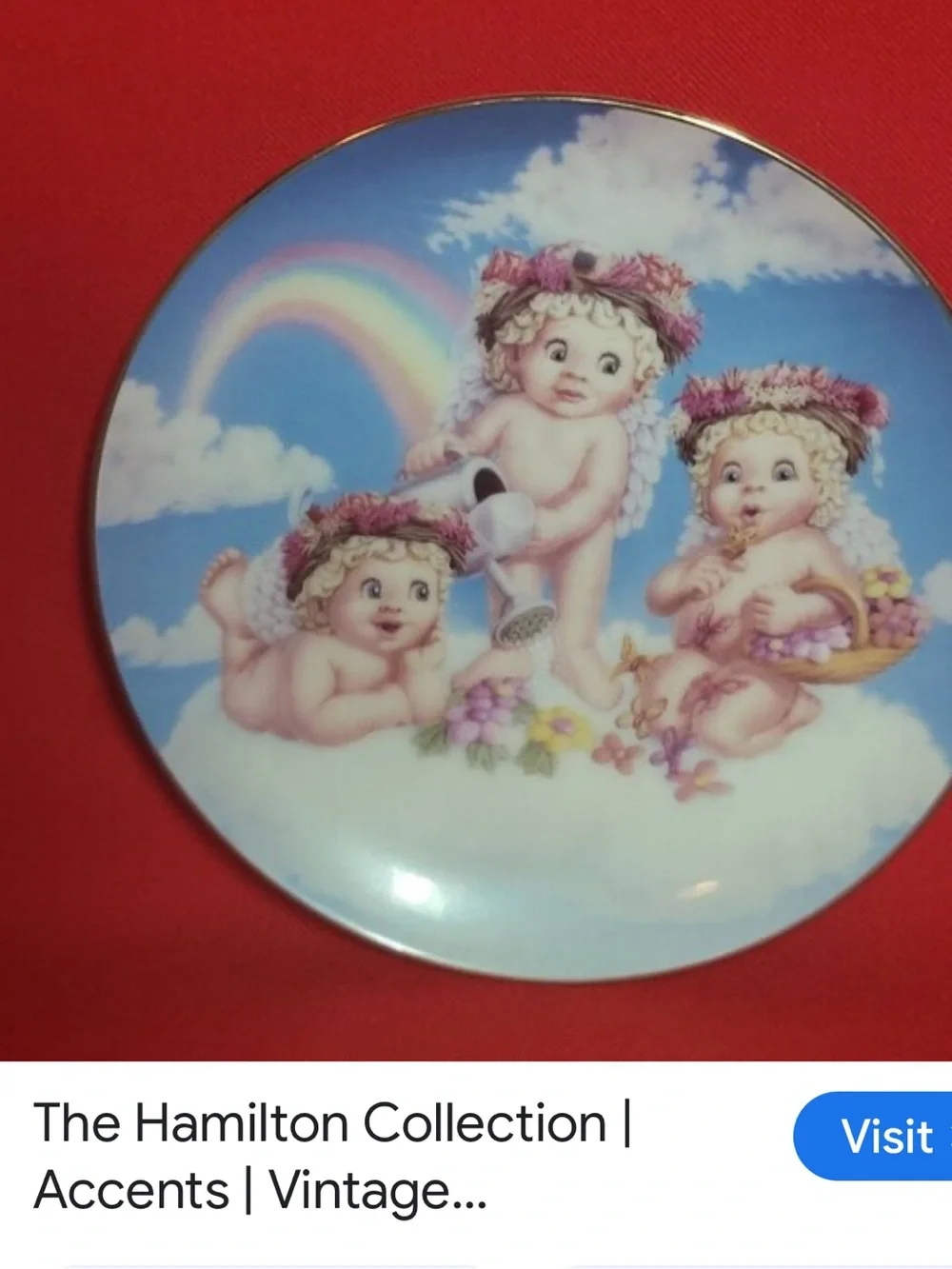 #2921* With Certificate Blue Angel Trio Kids Bath Wall Plate - Unbranded